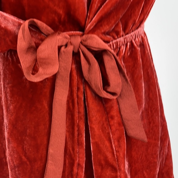 Express Red-Orange Velvet Strappy Wrap Camisole - Picture 10 of 14